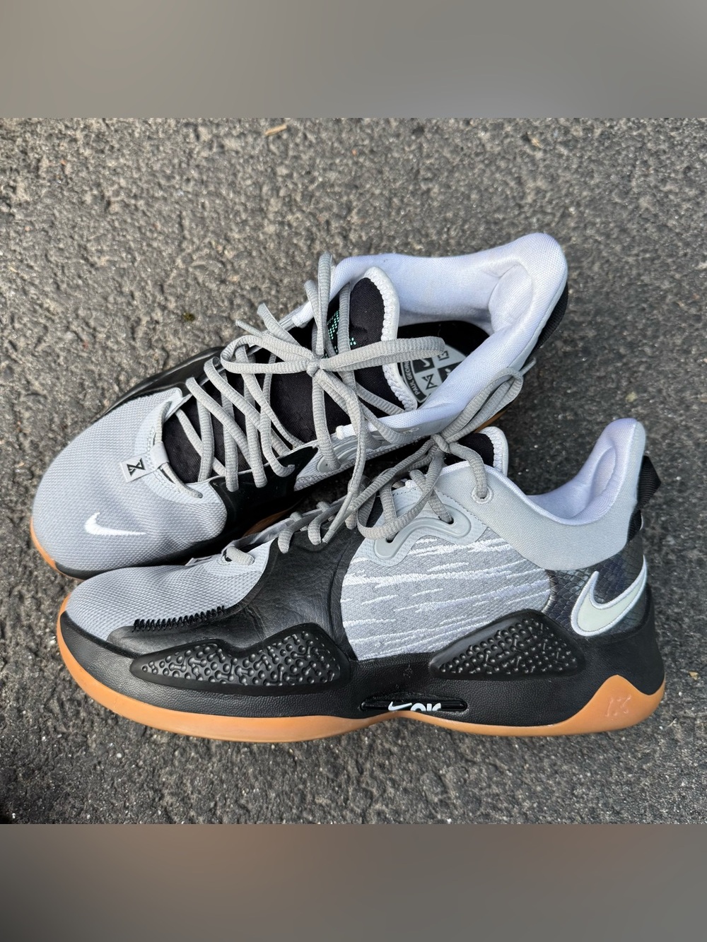 Nike PG 5 Paul George Shoes Mens 11.5 Gray Black Basketball Athletic DC6768-991 - Picture 4 of 9